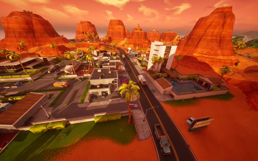 Paraíso das Palmeiras do Fortnite Capítulo 4 Temporada Raiz