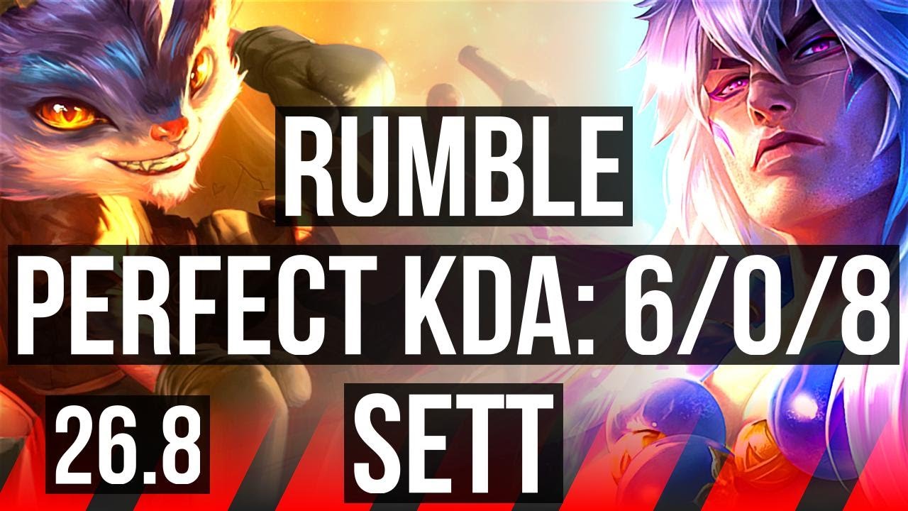 RUMBLE vs SETT (TOP) | Perfect KDA: 6/0/8 | EUW Mestre | 26.8
