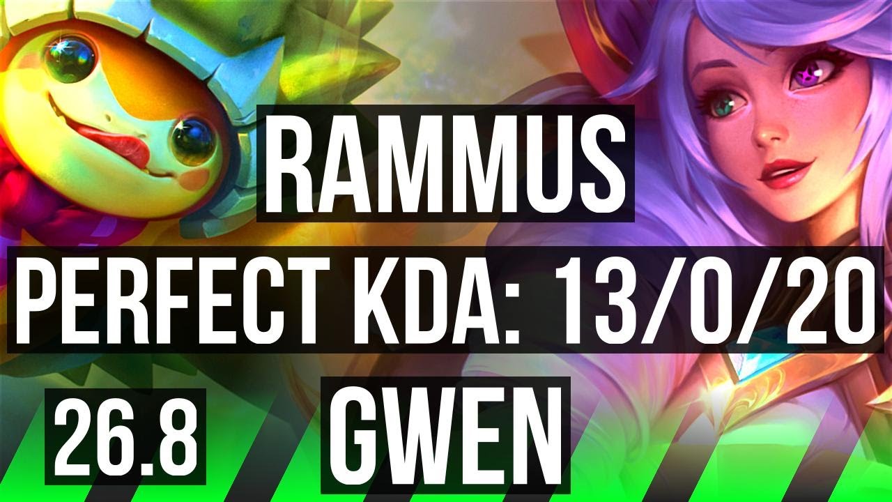 RAMMUS vs GWEN (JGL) | Perfect KDA: 13/0/20, 35K Dano | EUNE Mestre | 26.8