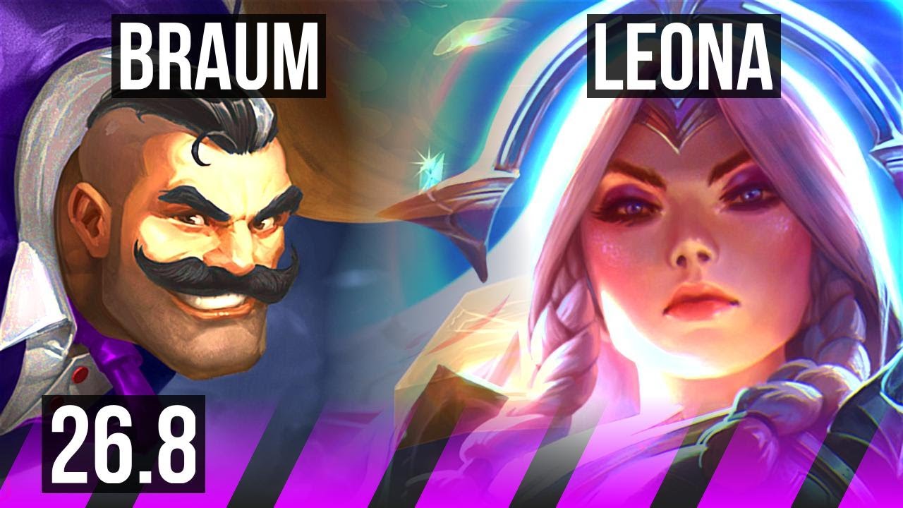 BRAUM & Ashe vs LEONA & Zeri (SUP) | Good KDA: 2/2/26 | EUW Mestre | 26.8
