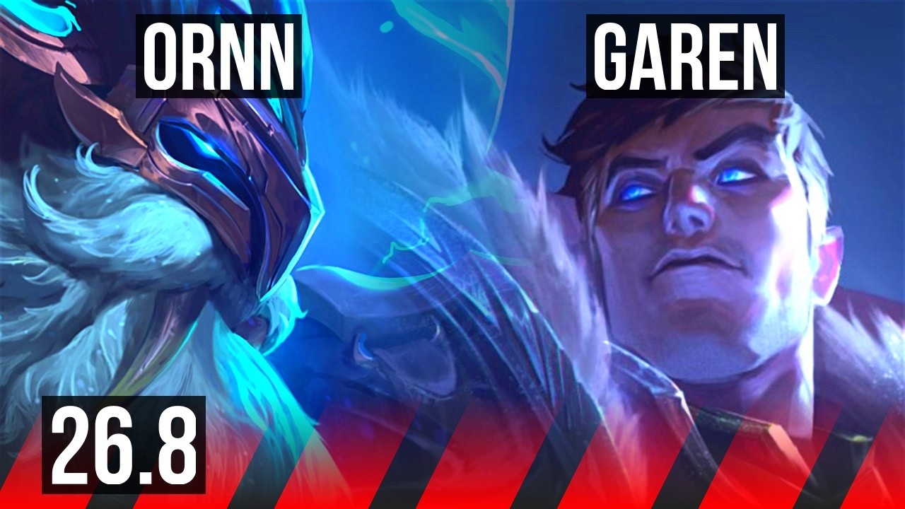 ORNN vs GAREN (TOP) | Good KDA: 8/1/15, 40K Dano | EUNE Mestre | 26.8