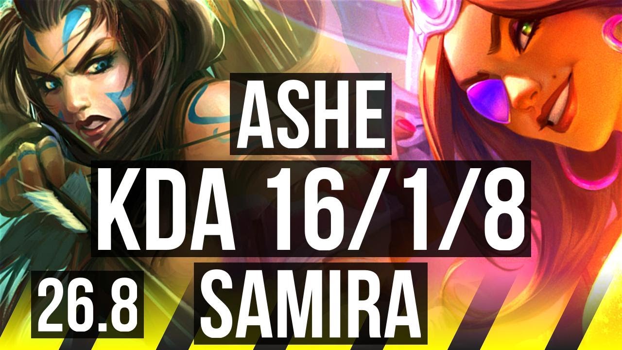 ASHE & Thresh vs SAMIRA & Nautilus (ADC) | Good KDA: 16/1/8 | KR Diamante | 26.8