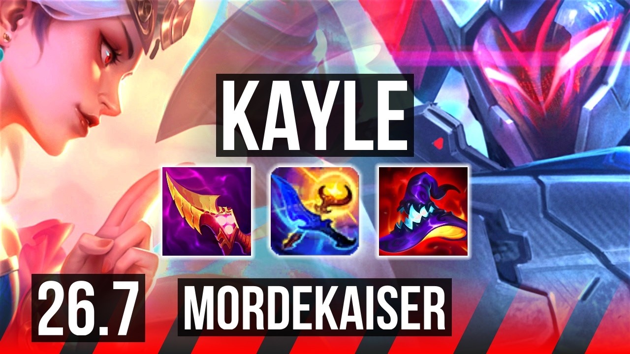 KAYLE vs MORDEKAISER (TOP) | Good KDA: 12/1/9, 50K Dano | KR Mestre | 26.7