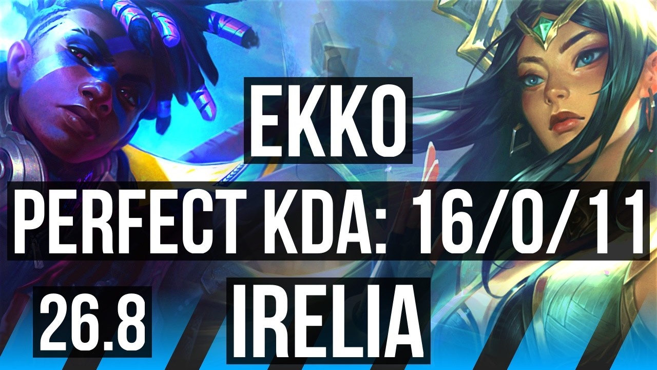 EKKO vs IRELIA (MID) | Perfect KDA: 16/0/11 | EUW Desafiante | 26.8