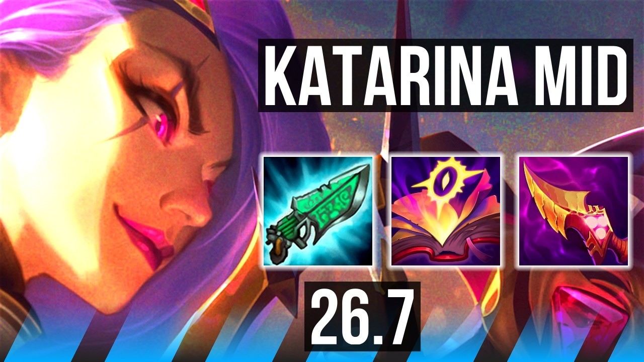 KATARINA vs ZED (MID) | Good KDA: 24/1/6, 51K Dano | EUNE Mestre | 26.7