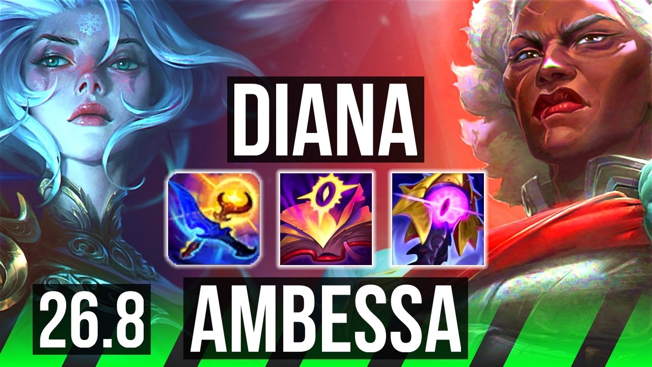 DIANA vs AMBESSA (JGL) | Good KDA: 21/1/1 | EUW Mestre | 26.8
