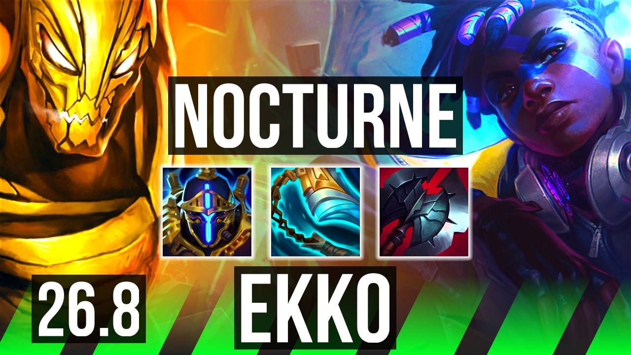 NOCTURNE vs EKKO (JGL) | Good KDA: 17/1/11 | KR Mestre | 26.8