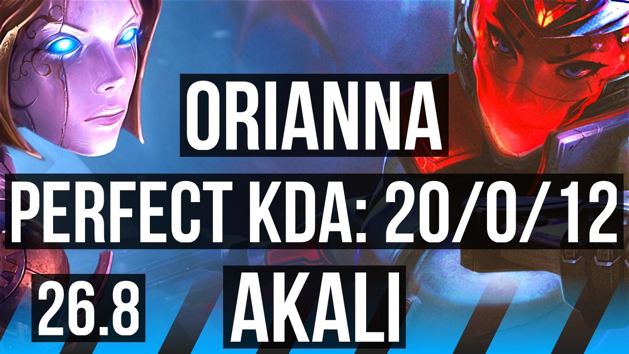 ORIANNA vs AKALI (MID) | Perfect KDA: 20/0/12, 44K Dano | KR Mestre | 26.8