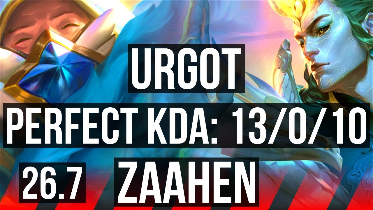 URGOT vs ZAAHEN (TOP) | Perfect KDA: 13/0/10, 41K Dano | EUW Grão-Mestre | 26.7