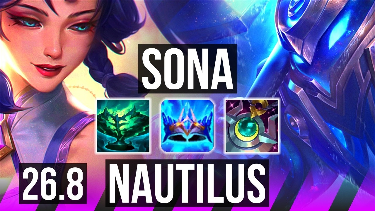 SONA & Lucian vs NAUTILUS & Ezreal (SUP) | 6k gold Retorno | KR Grão-Mestre | 26.8