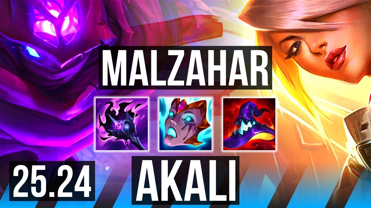 MALZAHAR vs AKALI (MID) | Good KDA: 12/2/11 | EUW Mestre | 25.24