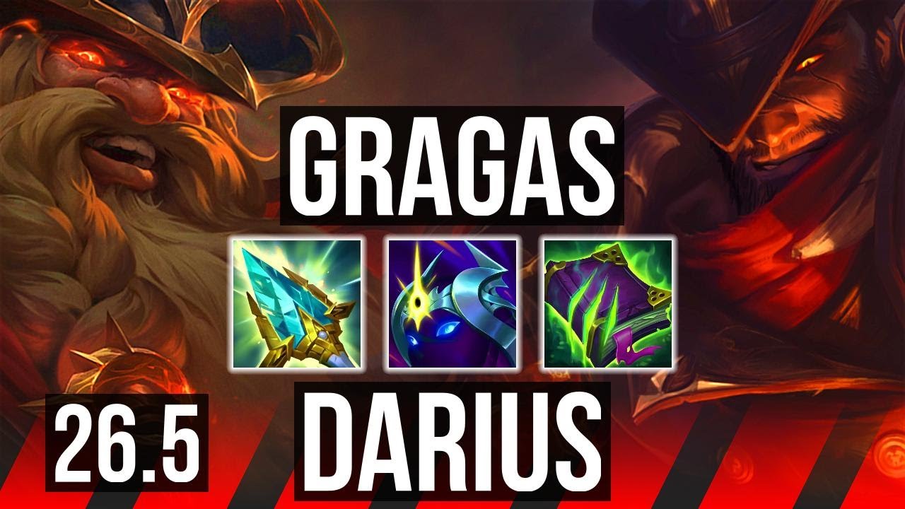 GRAGAS vs DARIUS (TOP) | Perfect KDA: 8/0/11, 41K Dano | KR Mestre | 26.5
