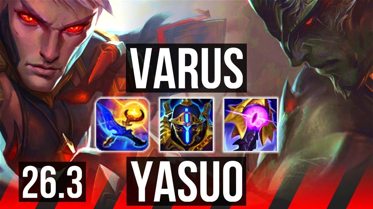 VARUS vs YASUO (TOP) | Good KDA: 15/2/7 | KR Mestre | 26.3