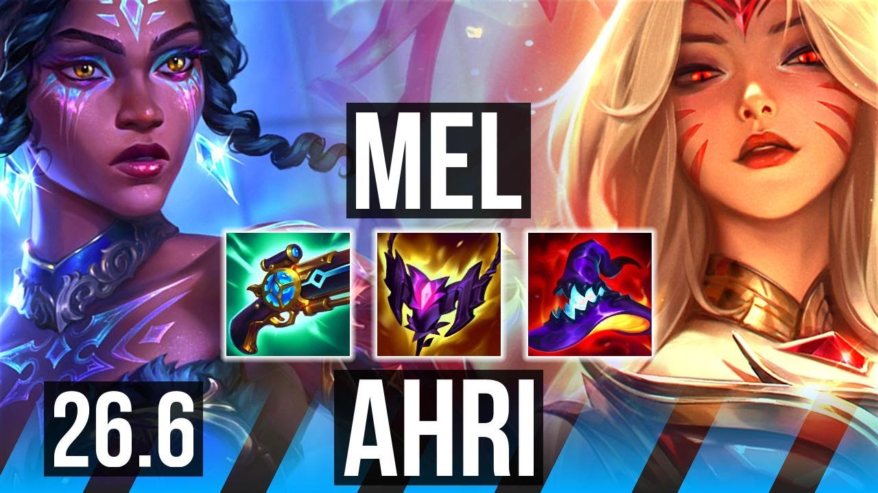 MEL vs AHRI (MID) | 6k gold Retorno, Good KDA: 18/2/10, 49K Dano | KR Mestre | 26.6