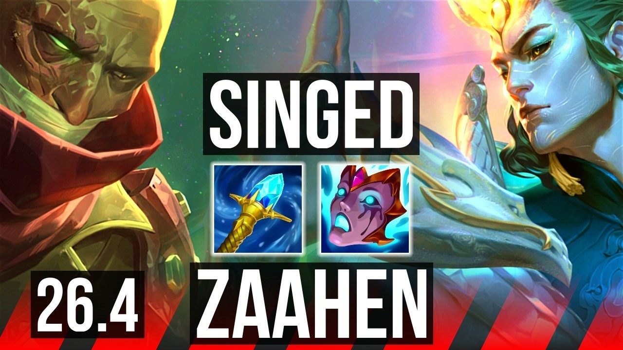 SINGED vs ZAAHEN (TOP) | Good KDA: 4/1/5 | KR Mestre | 26.4