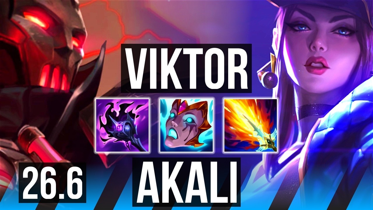 VIKTOR vs AKALI (MID) | 64K Dano, Good KDA: 20/2/7 | TR Grão-Mestre | 26.6