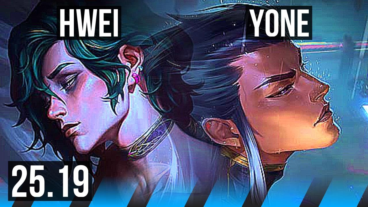 HWEI vs YONE (MID) | 15/2/9, 1100+ Jogos, Lendário | EUW Grão-Mestre | 25.19