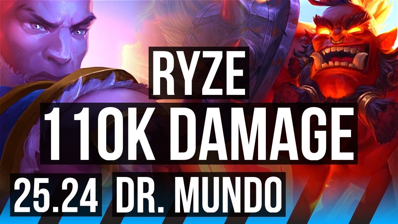 RYZE vs DR. MUNDO (MID) | 110K Dano | EUW Mestre | 25.24