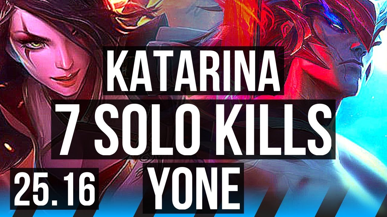 KATARINA vs YONE (MID) | 16/1/5, 7 Abates Solo, Lendário | EUW Mestre | 25.16
