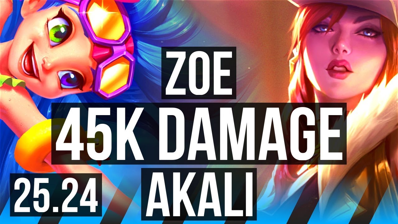 ZOE vs AKALI (MID) | 45K Dano, Good KDA: 12/2/15 | KR Mestre | 25.24