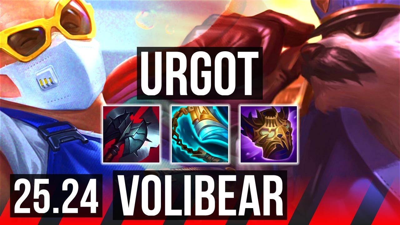 URGOT vs VOLIBEAR (TOP) | Good KDA: 15/1/9, 44K Dano | EUNE Mestre | 25.24
