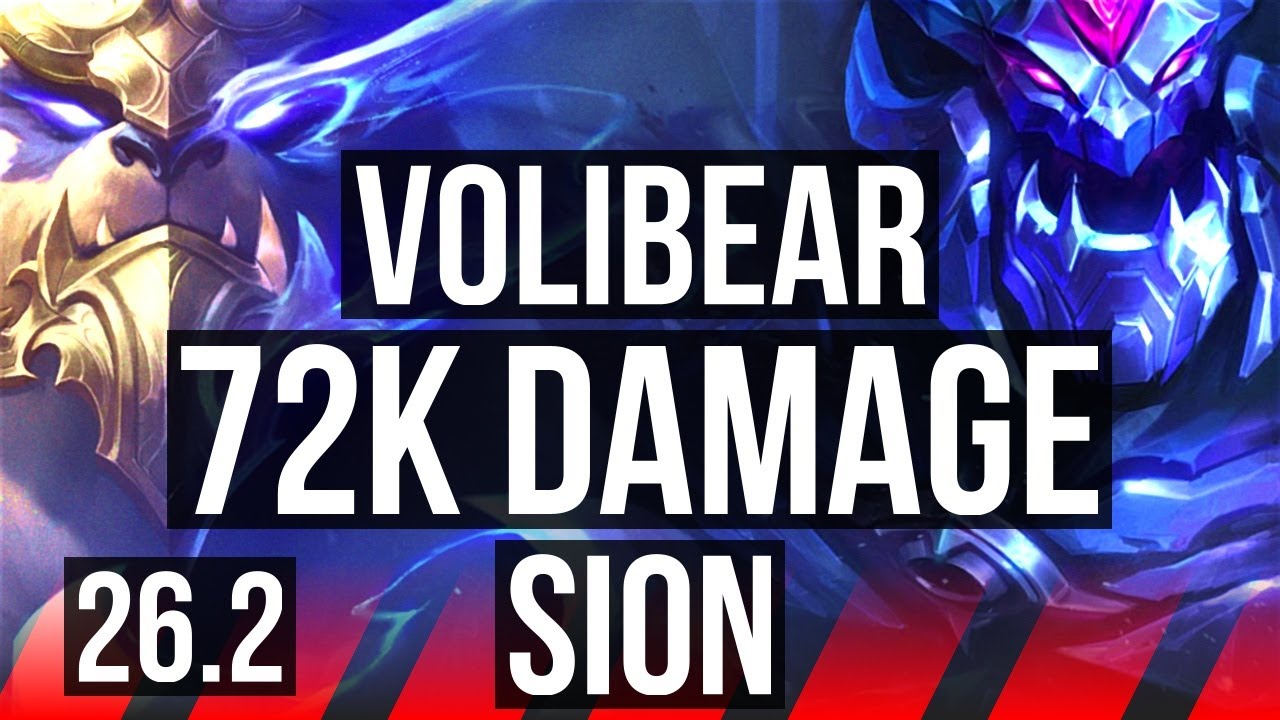 VOLIBEAR vs SION (TOP) | 72K Dano | EUW Mestre | 26.2