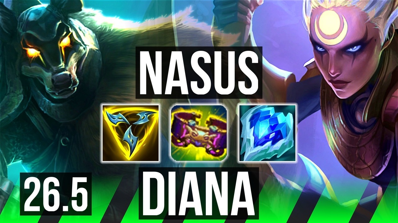 NASUS vs DIANA (JGL) | Good KDA: 16/1/4 | EUNE Mestre | 26.5