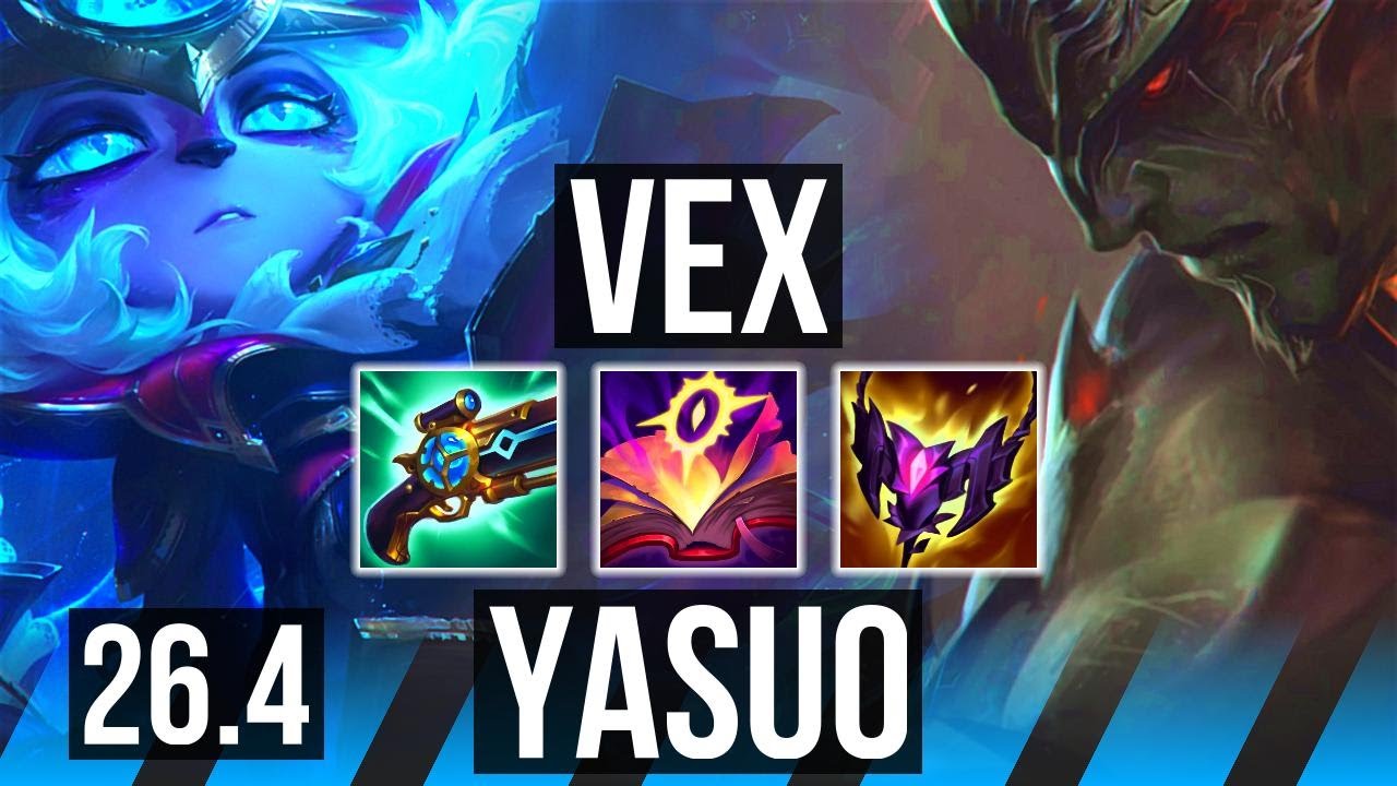 VEX vs YASUO (MID) | Good KDA: 19/1/9, 7k gold Retorno, 42K Dano | KR Mestre | 26.4