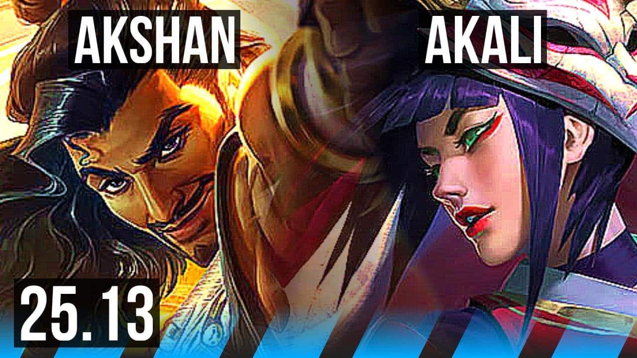 AKSHAN vs AKALI (MID) | 18/6/12 | EUW Master | 25.13