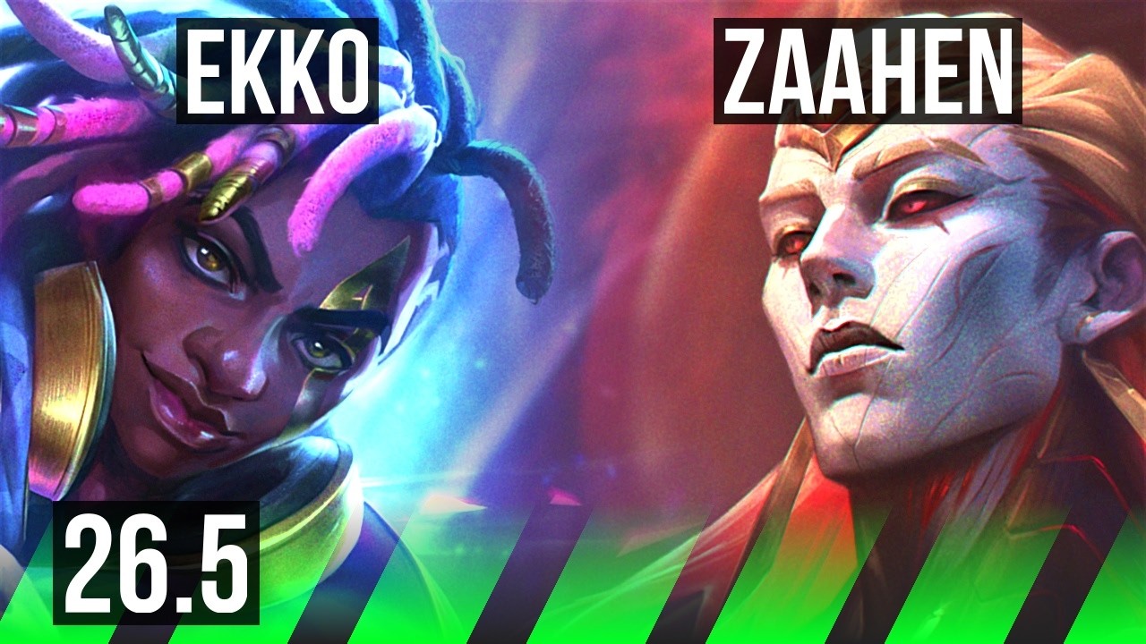 EKKO vs ZAAHEN (JGL) | Perfect KDA: 16/0/3 | NA Mestre | 26.5