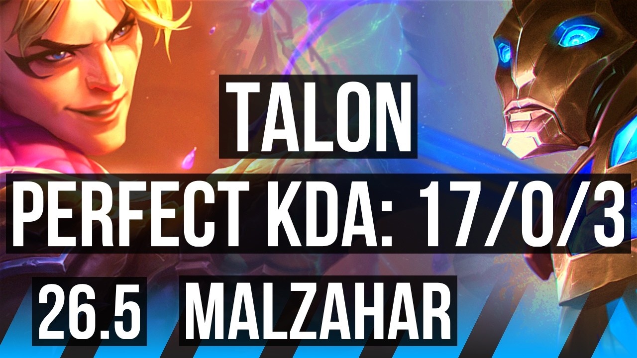 TALON vs MALZAHAR (MID) | Perfect KDA: 17/0/3 | EUW Mestre | 26.5