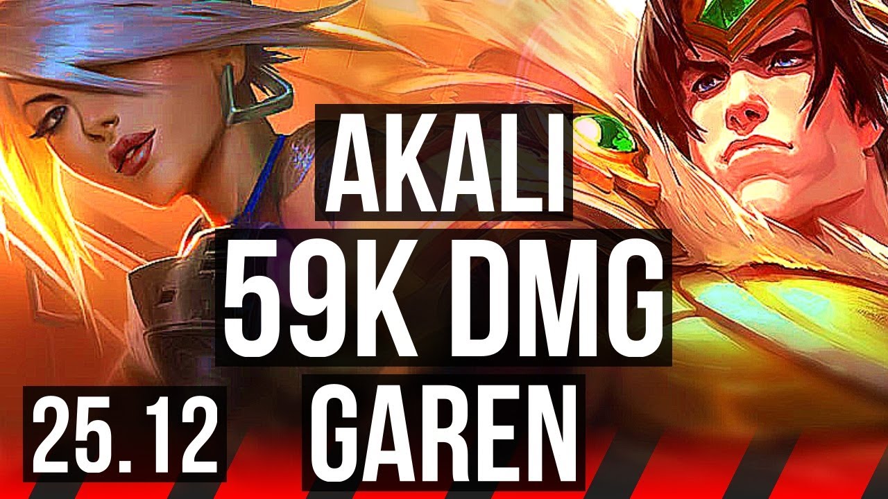AKALI vs GAREN (TOP) | Comeback, 9 solo kills, 59k DMG, Legendary, 18/6/15 | EUW Master | 25.12