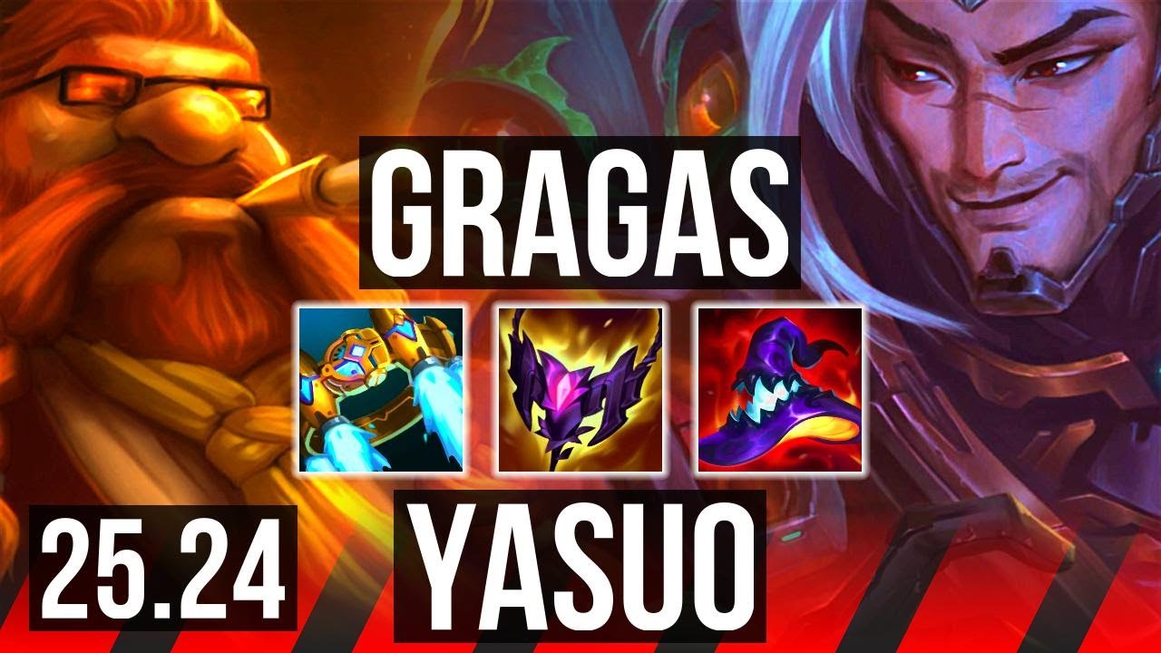 GRAGAS vs YASUO (TOP) | Good KDA: 15/1/5 | EUNE Mestre | 25.24