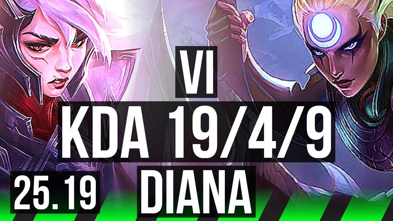 VI vs DIANA (JGL) | 34k Dano, 19/4/9, Invencível | KR Mestre | 25.19