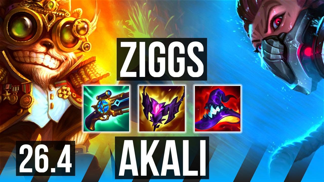 ZIGGS vs AKALI (MID) | Good KDA: 9/1/11 | KR Mestre | 26.4