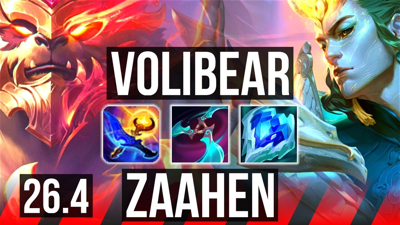 VOLIBEAR vs ZAAHEN (TOP) | 45K Dano, Good KDA: 16/2/1 | EUW Mestre | 26.4