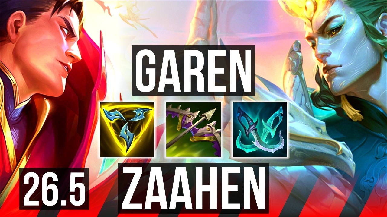 GAREN vs ZAAHEN (TOP) | 66K Dano, Good KDA: 21/2/6, 6k gold Retorno | EUW&hellip;