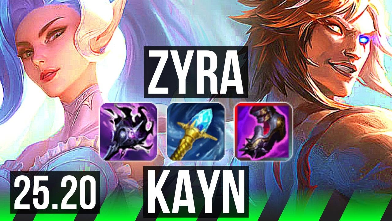 ZYRA vs KAYN (JGL) | 67% winrate, Invencível | KR Mestre | 25.20