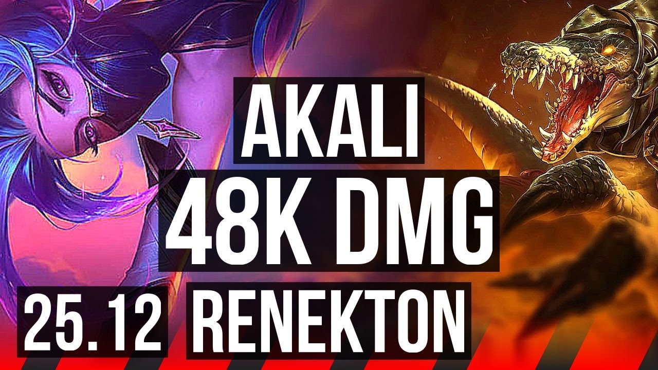 AKALI vs RENEKTON (TOP) | 8 solo kills, 48k DMG, Godlike | EUW Master | 25.12