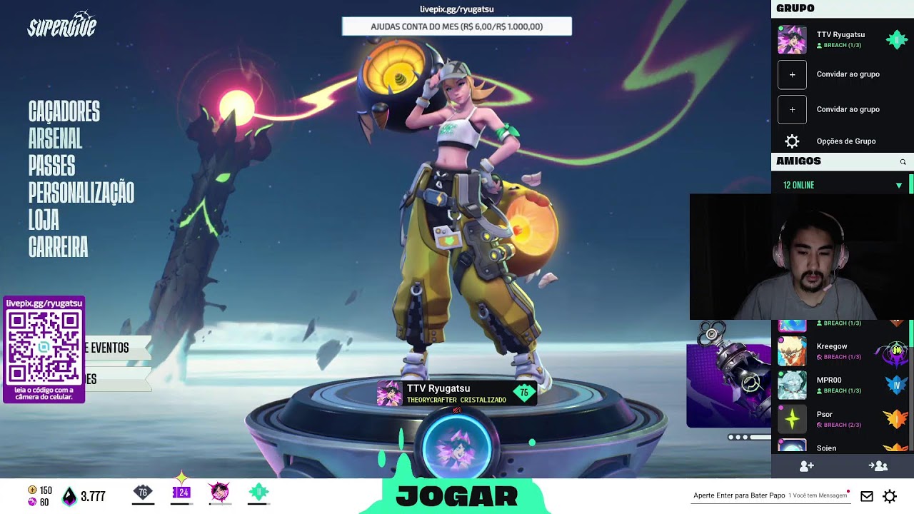 SUPERVIVE 1.0 CHEGOU 178/365 !pix !emote !donate !insta !discord !discordsupervivebr