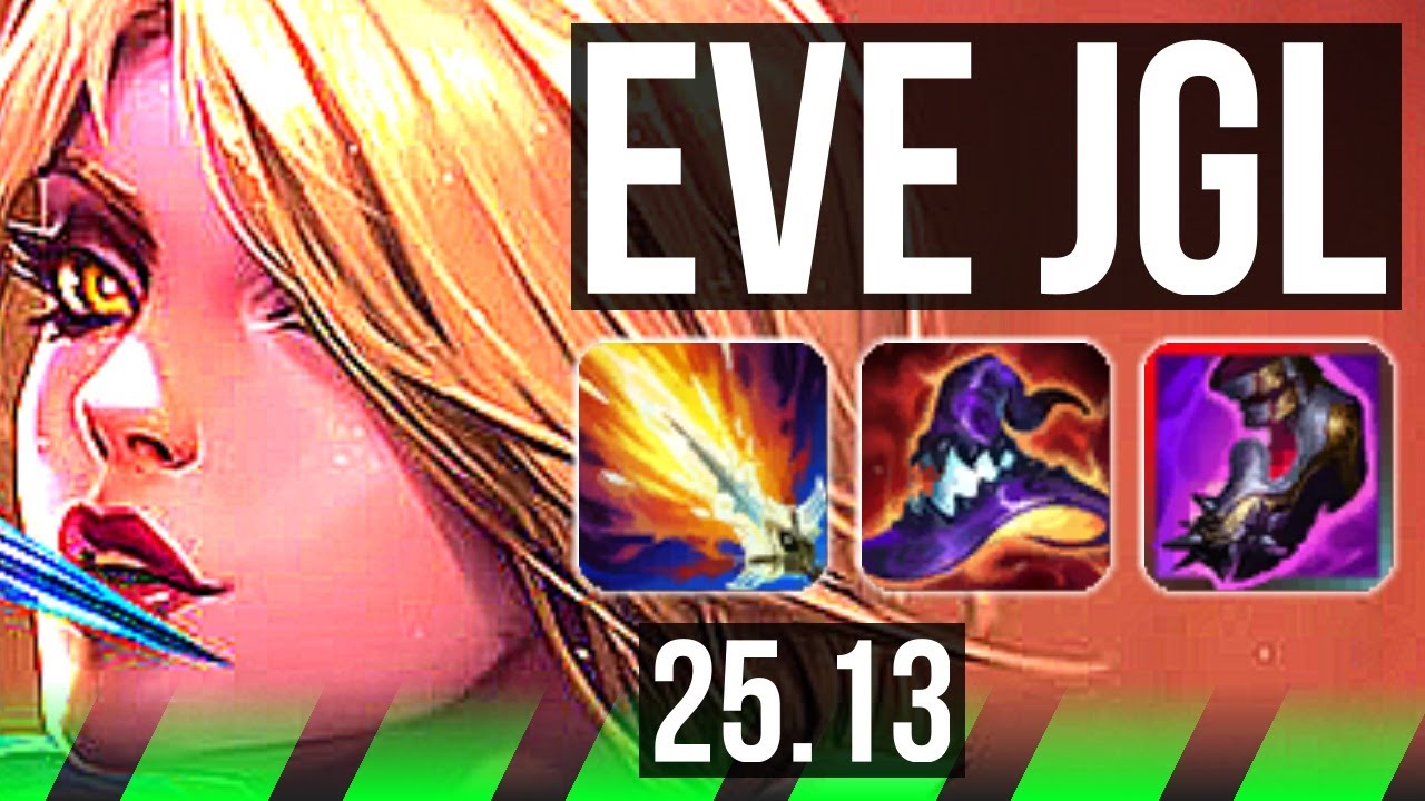 EVELYNN vs KHA’ZIX (JGL) | 800+ games, Dominating | KR Master | 25.13