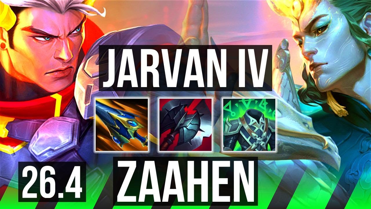 JARVAN IV vs ZAAHEN (JGL) | Good KDA: 8/1/15 | EUW Mestre | 26.4