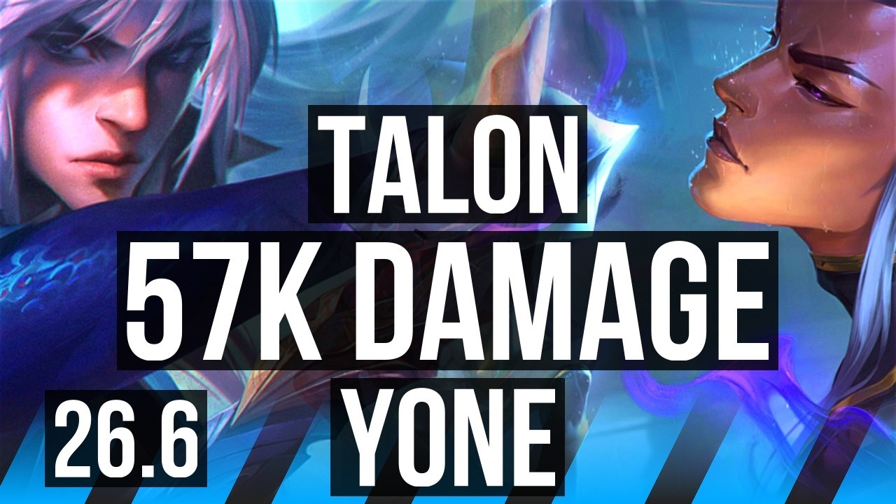 TALON vs YONE (MID) | 57K Dano, Good KDA: 24/3/10 | KR Grão-Mestre | 26.6
