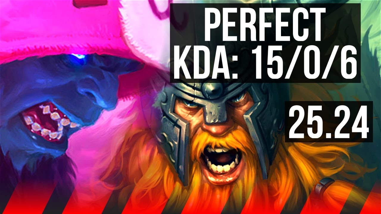 YORICK vs OLAF (TOP) | Perfect KDA: 15/0/6, 46K Dano, 4k gold Retorno | KR Diamante | 25.24