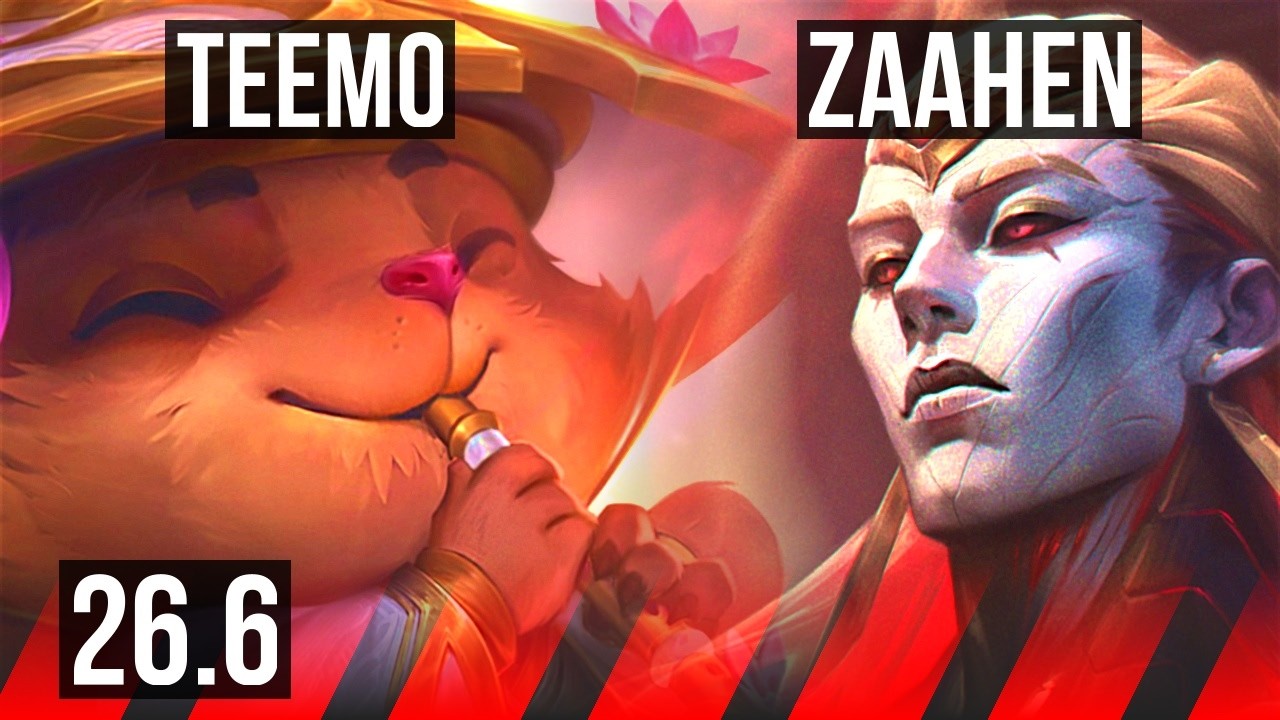 TEEMO vs ZAAHEN (TOP) | Good KDA: 8/2/12 | KR Mestre | 26.6