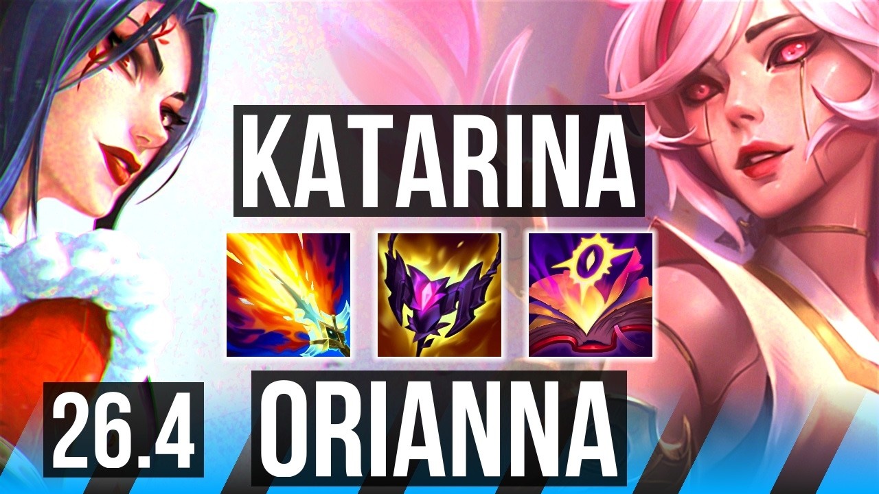 KATARINA vs ORIANNA (MID) | Good KDA: 24/1/4 | KR Mestre | 26.4