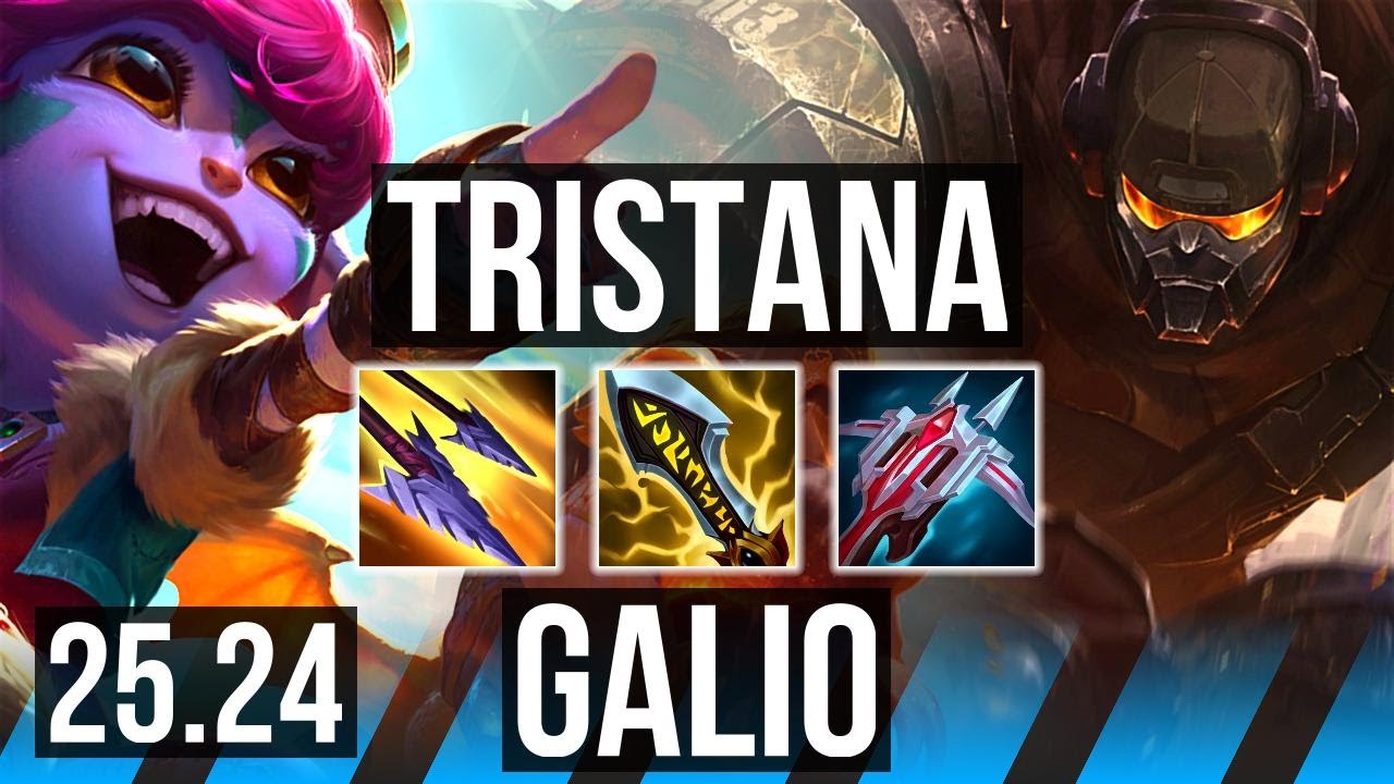 TRISTANA vs GALIO (MID) | 115K Dano, 10k gold Retorno | EUW Diamante | 25.24