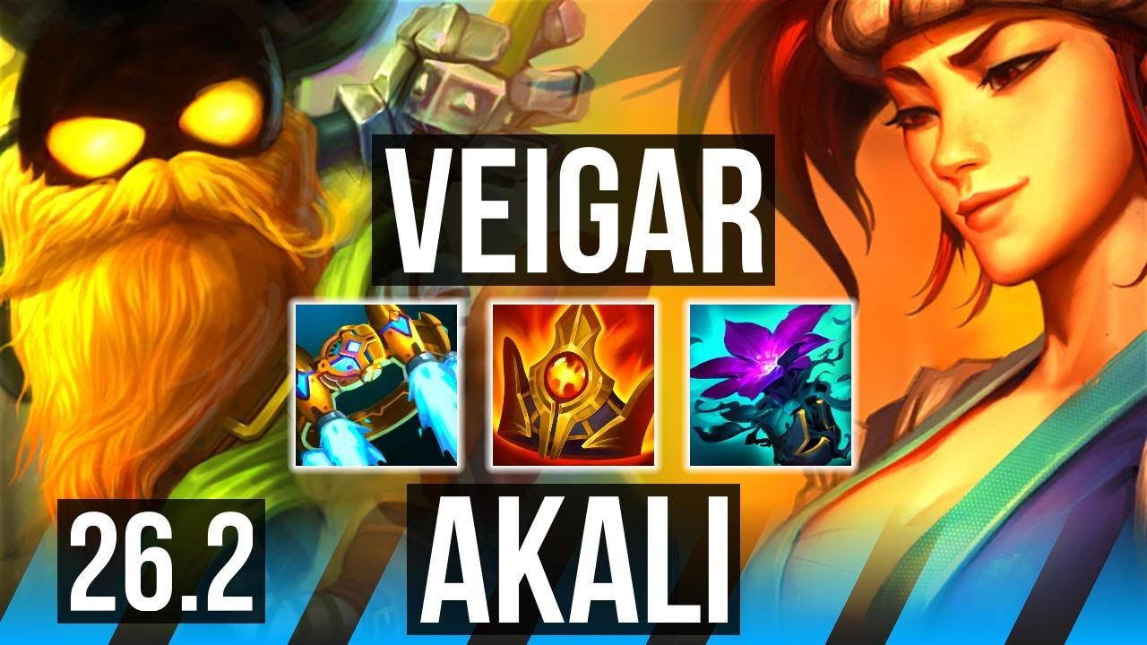 VEIGAR vs AKALI (MID) | Good KDA: 15/2/12 | EUW Grão-Mestre | 26.2