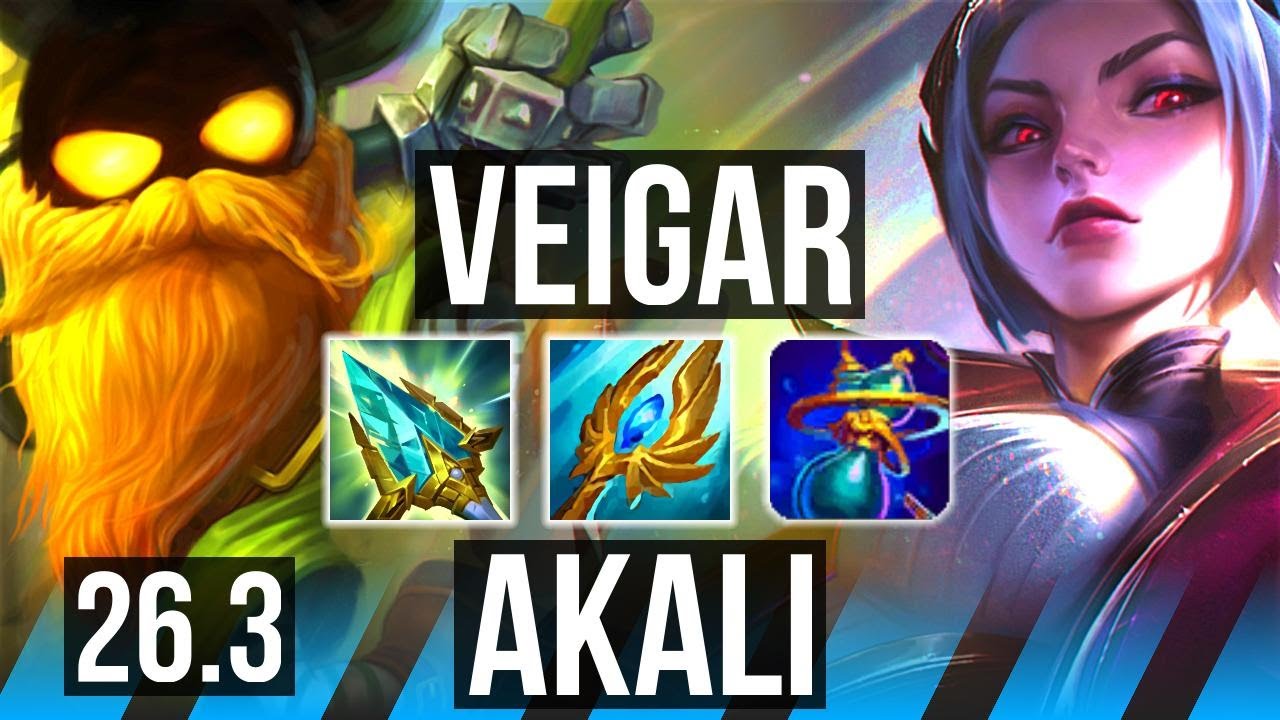 VEIGAR vs AKALI (MID) | Good KDA: 18/1/9, 58K Dano, Unsealed Spellbook | EUW Mestre&hellip;